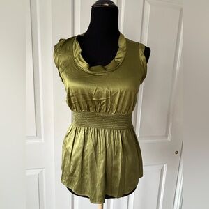 BCBGMaxAzria Green Silk Top XS/S